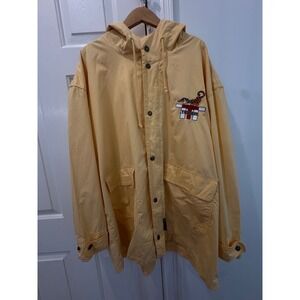 Vintage Disney Store Tigger Hooded Jacket Mens XXL Yellow Cotton Windbreaker 90s